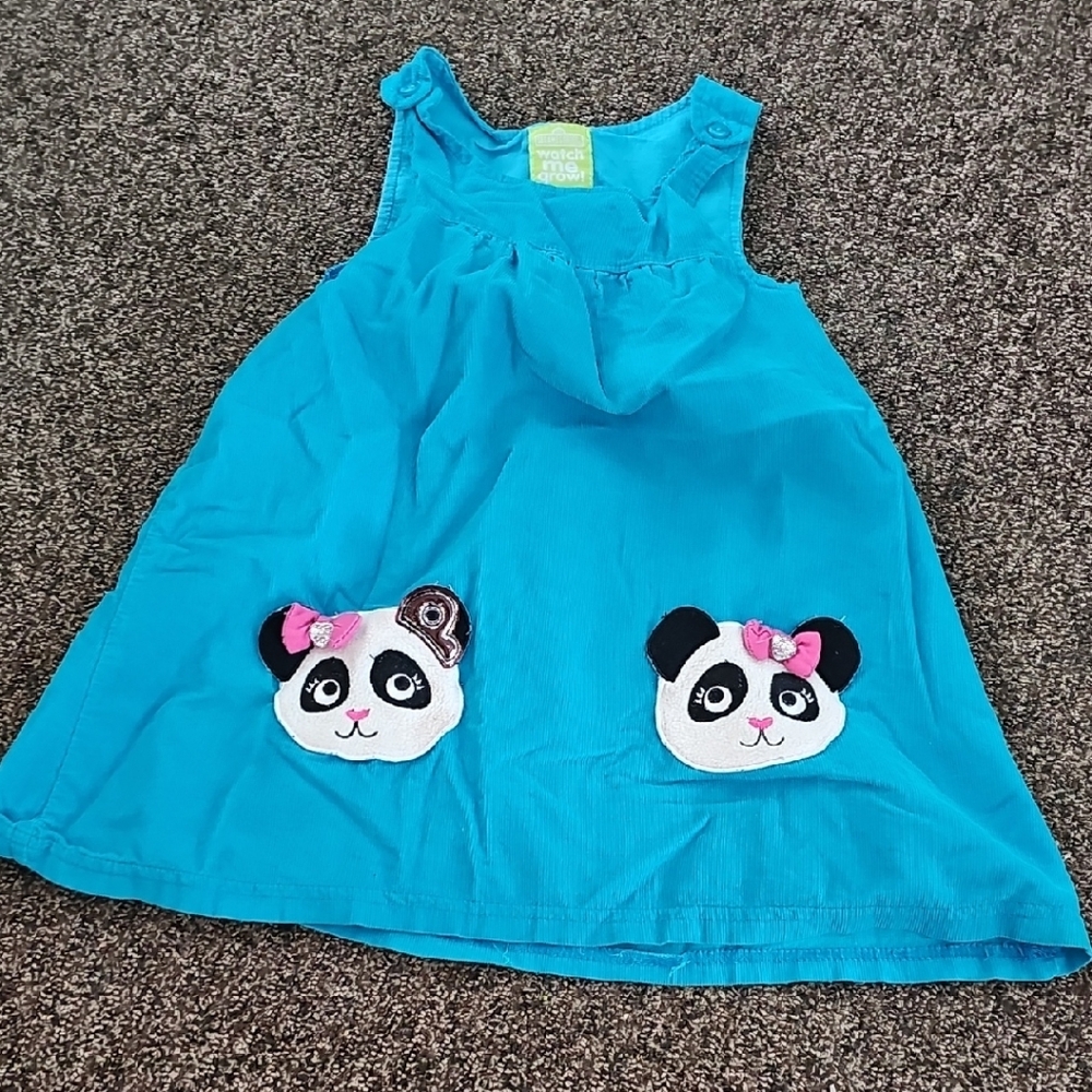 Sesame Street Blue Kids Dress with Panda Patches